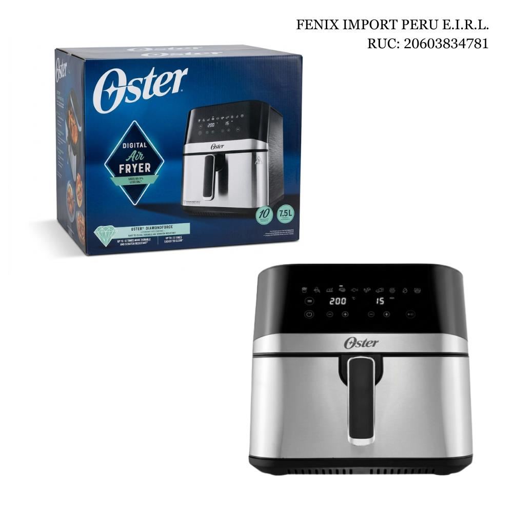 Freidora de Aire Digital Recubrimiento DiamondForce 7.5L de Capacidad  con 10 Programas Automáticos Oster CKSTAF75DSSDF-053